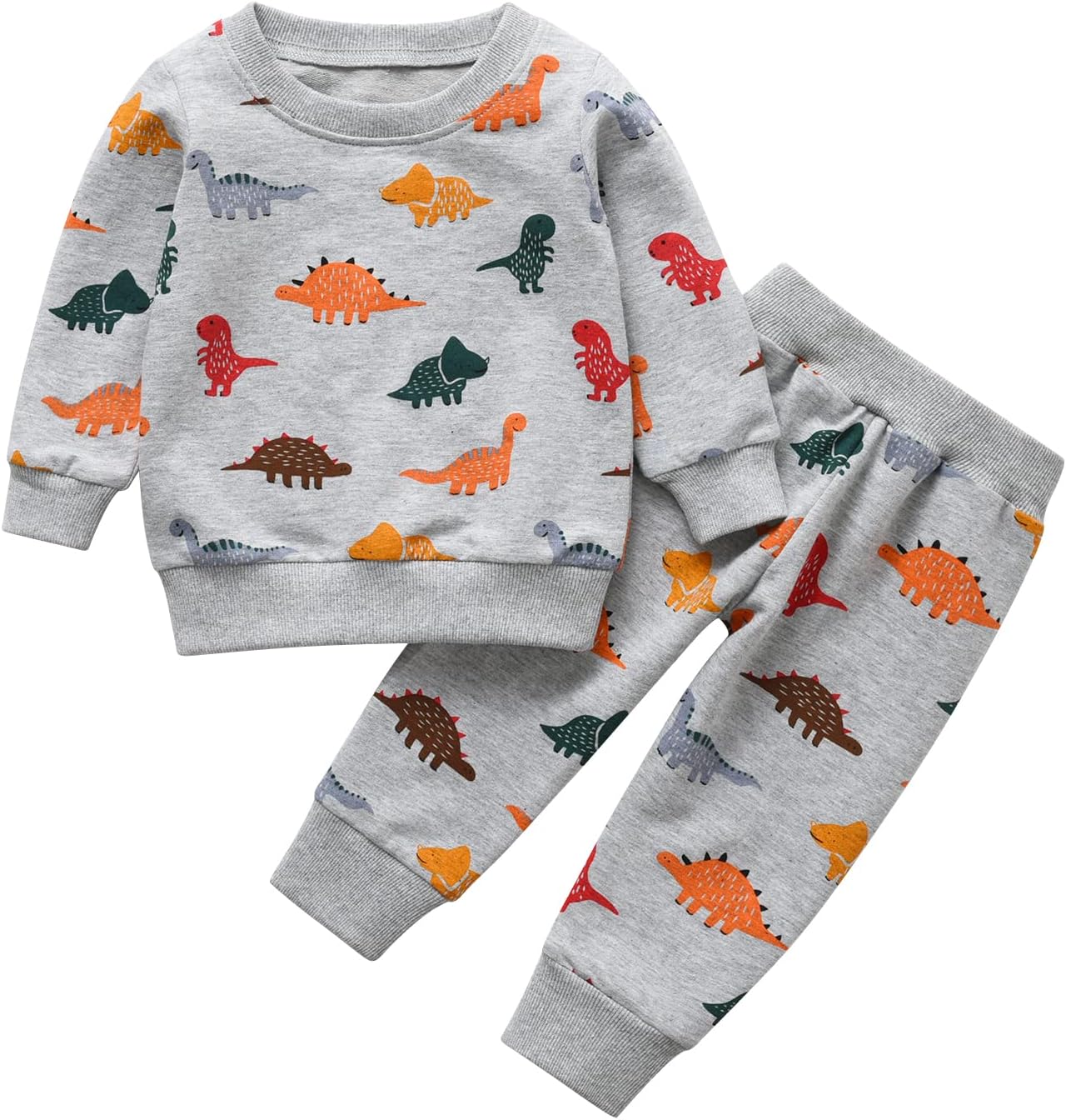 Toddler Baby Boy Clothes Animal Style Long Sleeve Tops Sweatsuit Pants Outfits Set